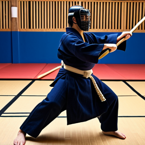 ** A kendo practitioner confidently facing a challenge, showcasing improved self-confidence and strength gained through kendo training.

**